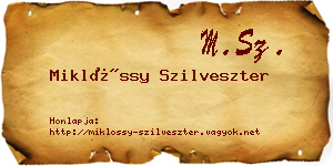 Miklóssy Szilveszter névjegykártya