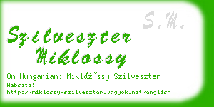 szilveszter miklossy business card